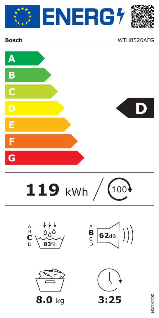 BOSCH WTH8520AFG Series 4 seche-linge