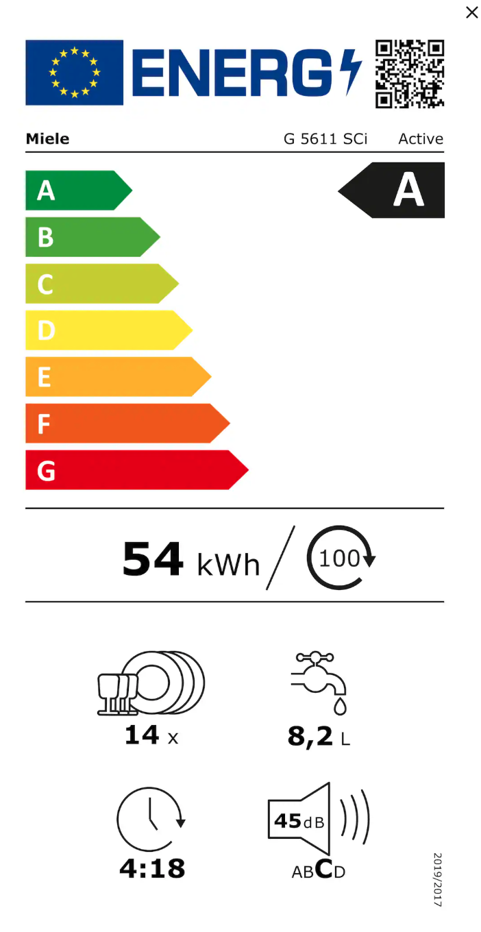 MIELE G5611SCIACTIVECS lave-vaisselle intégrable