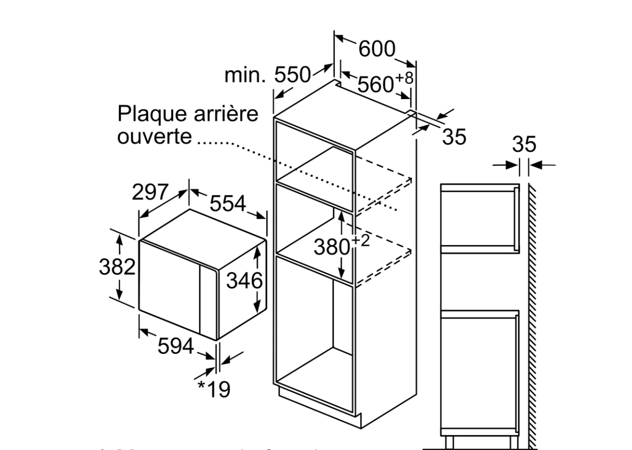 BOSCH BFL520MS0 Series 4 four à micro-ondes - 38cm