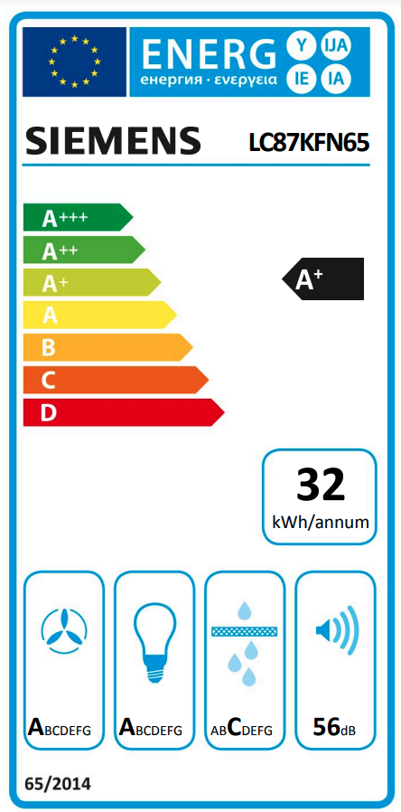 SIEMENS LC87KFN65 IQ300 hotte murale - 80cm
