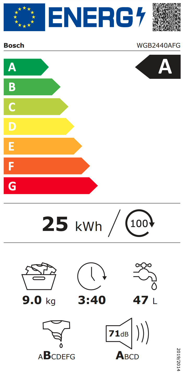 BOSCH WGB2440AFG SERIE 8 lave-linge
