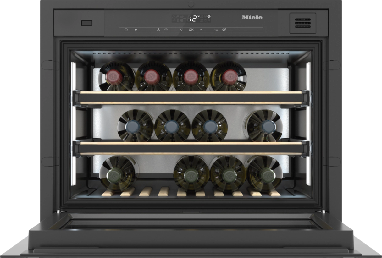 MIELE KWT7112IG125GALAEDITIONOBSIDIENBLACKMATT Pureline cave à vin encastrable