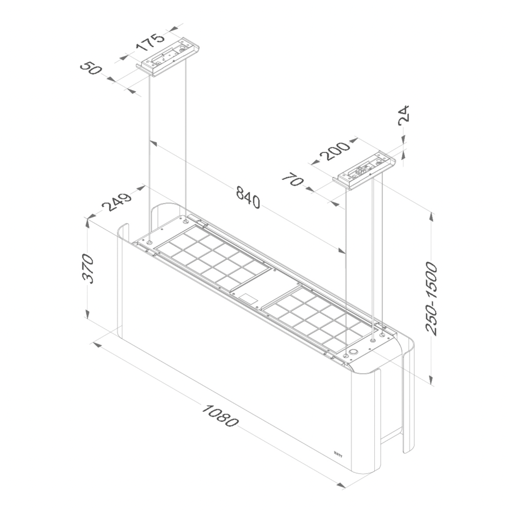 NOVY 7552 hotte îlot - 108cm