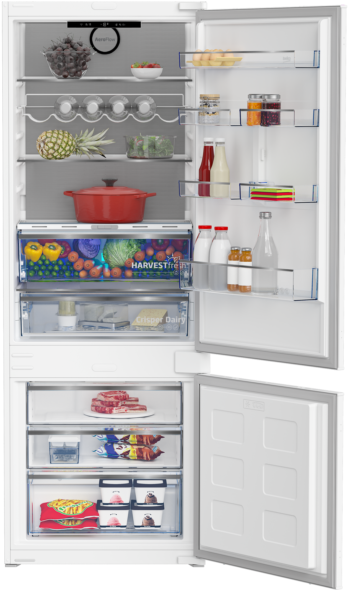 BEKO BCNE400E50SHN combiné réfrigérateur-congélateur - 193cm