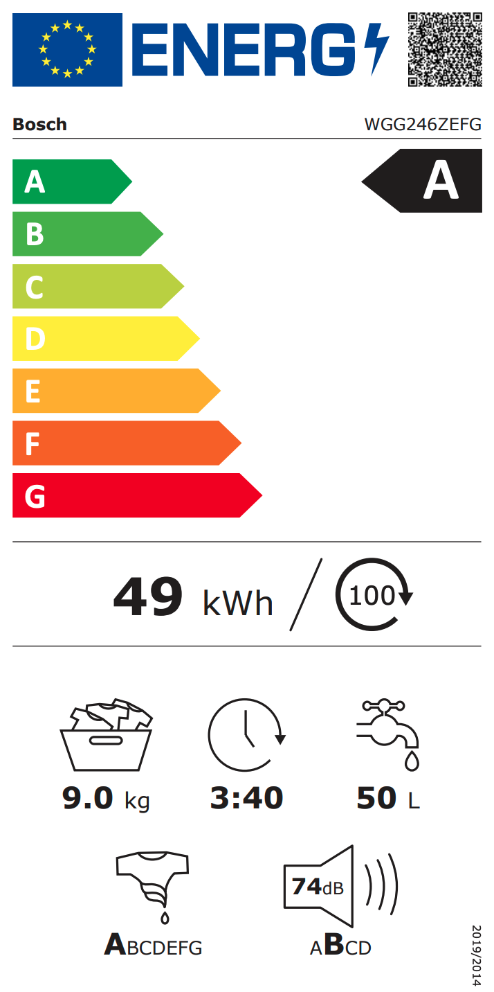 BOSCH WGG246ZEFG Lave-vaiselle