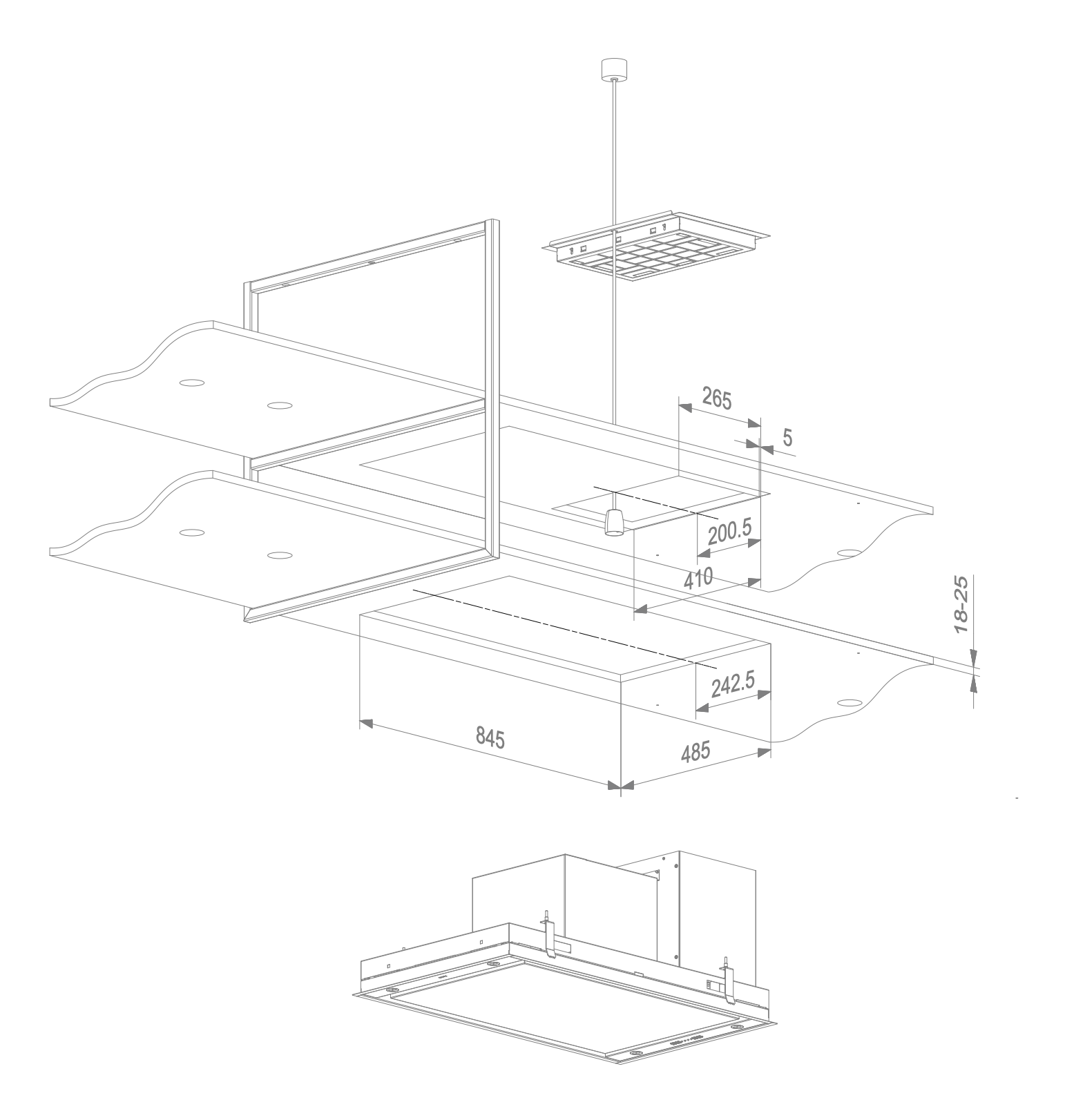 NOVY 15005 hotte îlot - 90cm
