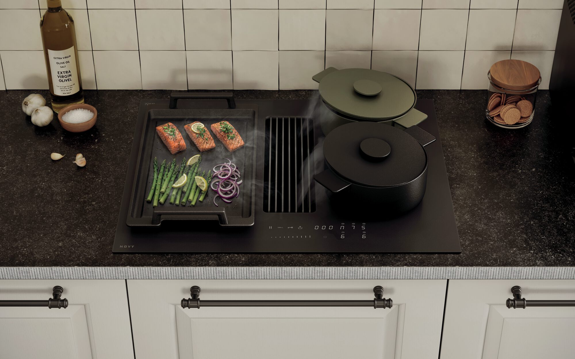 NOVY 1881-G1 table de cuisson avec hotte integrée - 65cm