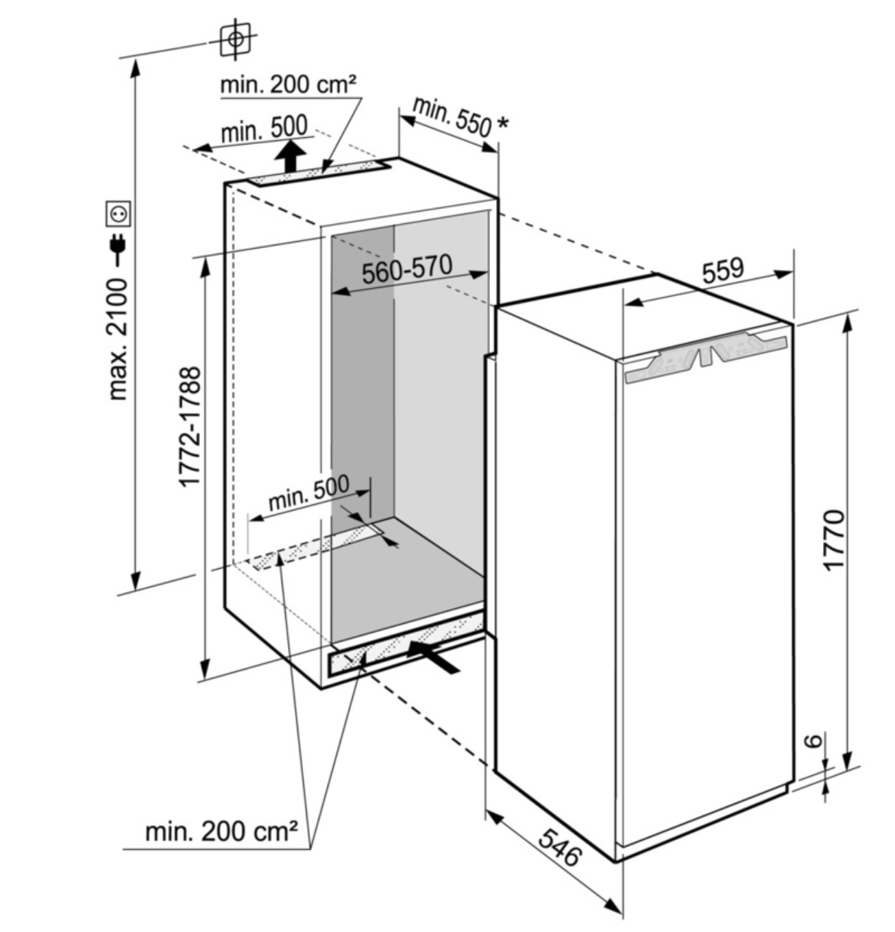 LIEBHERR IRBD518120 réfrigérateur avec surgélateur - 178cm