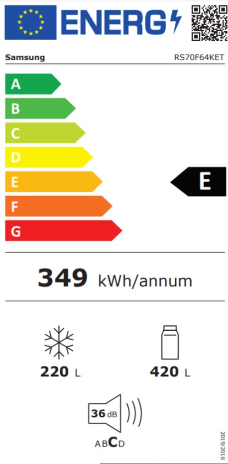 SAMSUNG RS70F64KETEF side-by-side