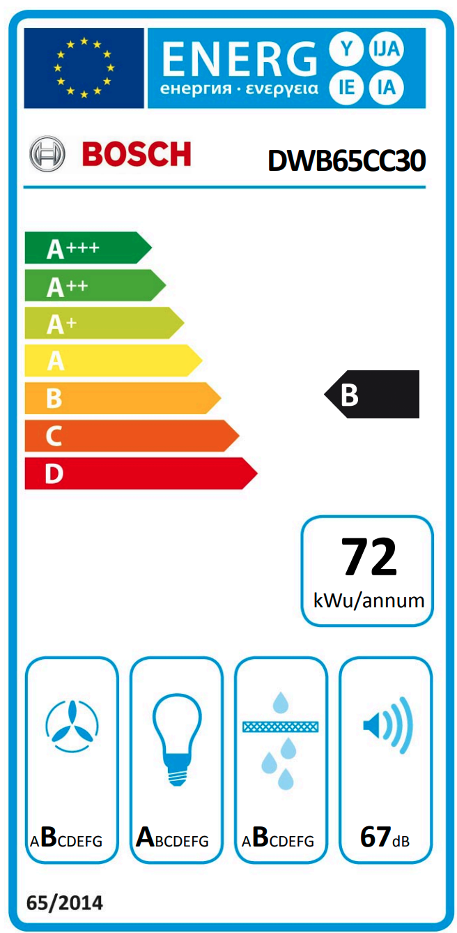 BOSCH DWB65CC30 hotte décorative - 60cm