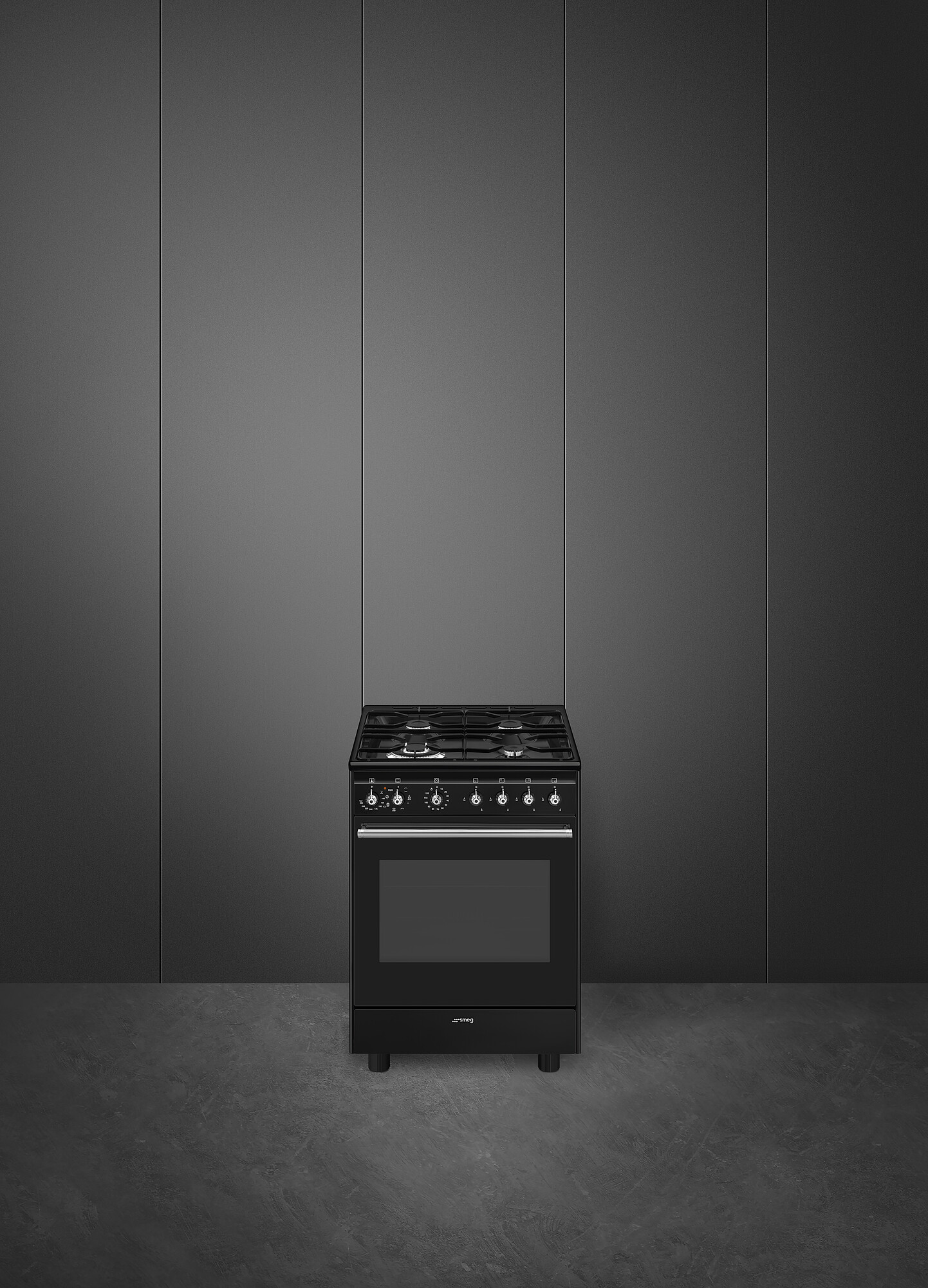 SMEG CX61GMBL cuisinière avec taque à gaz - 60cm