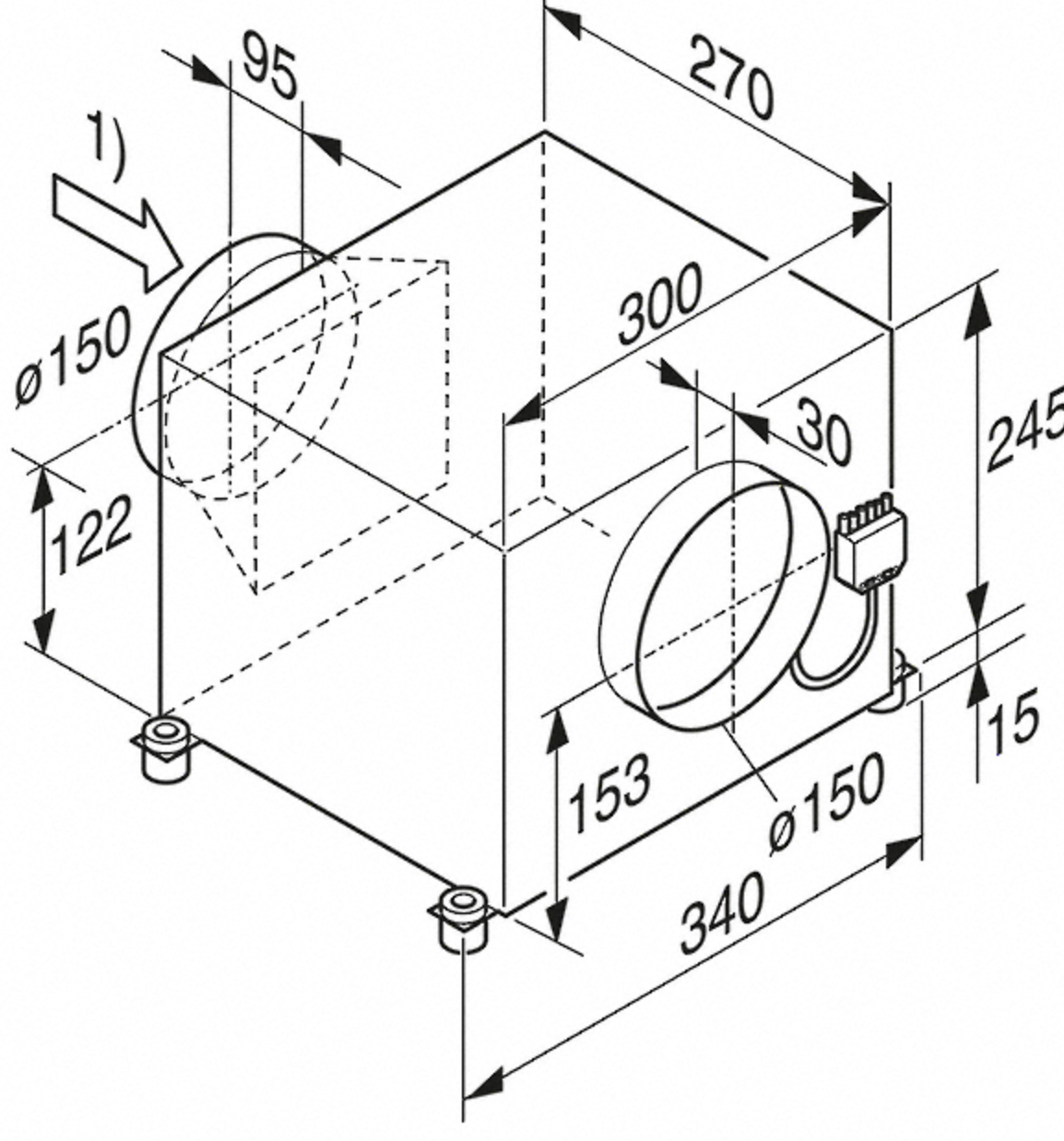 MIELE ABLG202 moteur externe - montage intérieur