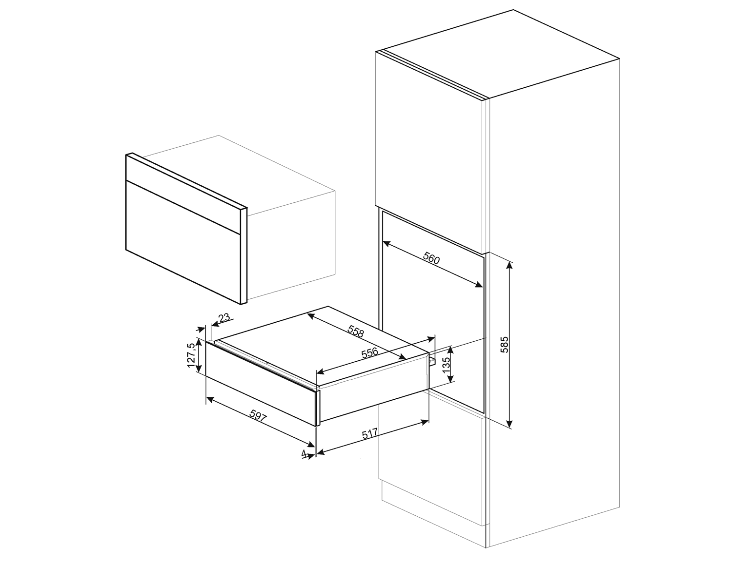 SMEG CPR315X tiroir chauffant - 15cm