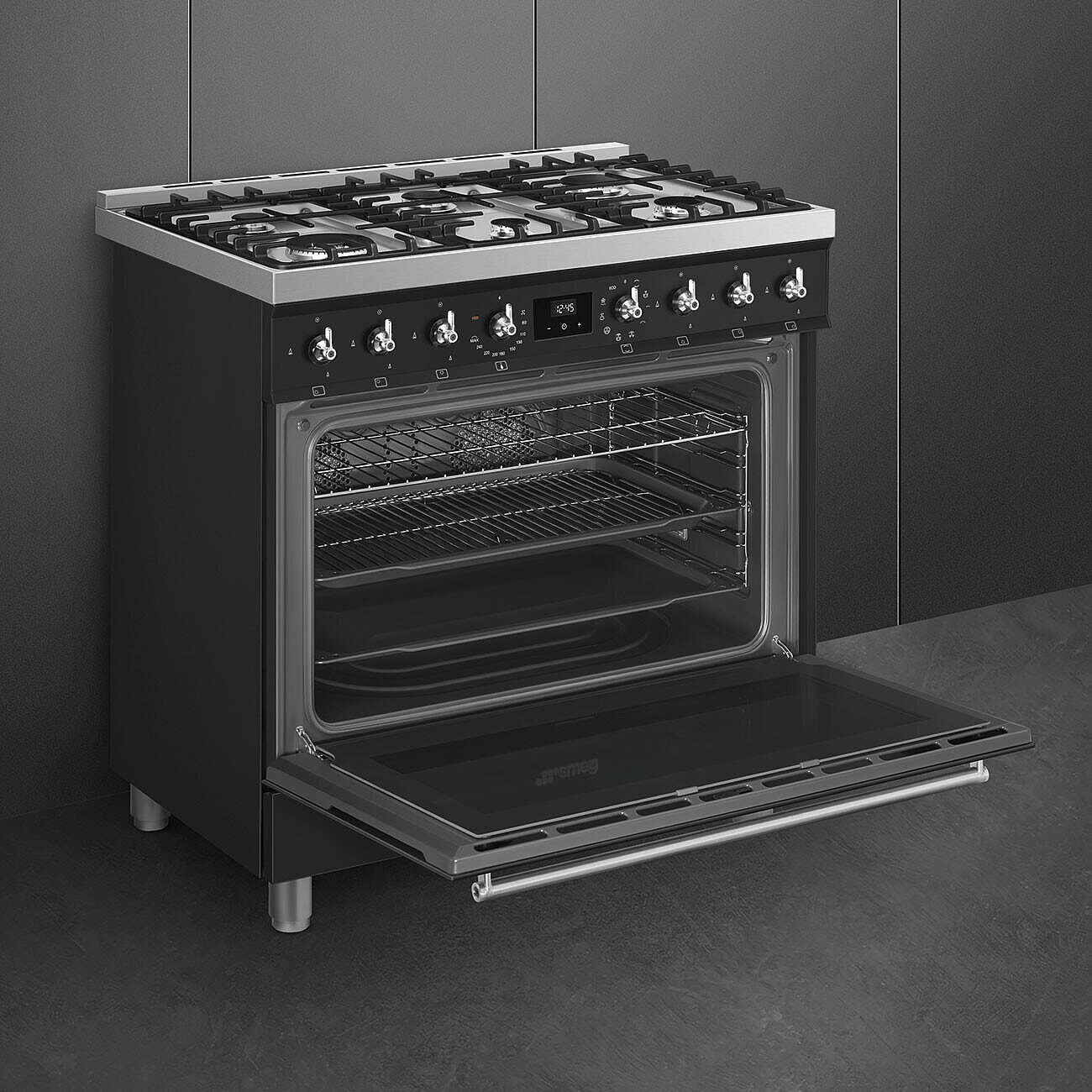 SMEG C9GMMB2 cuisinière avec taque à gaz - 90cm