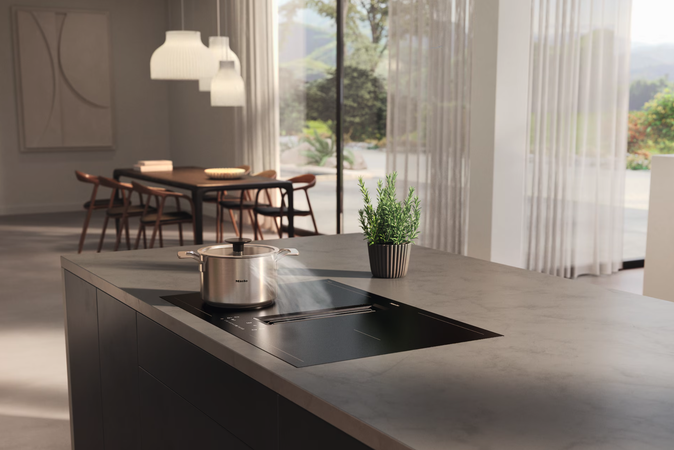 MIELE KMDA7876FLMATTFINISHMASW table de cuisson avec hotte integrée - 80cm