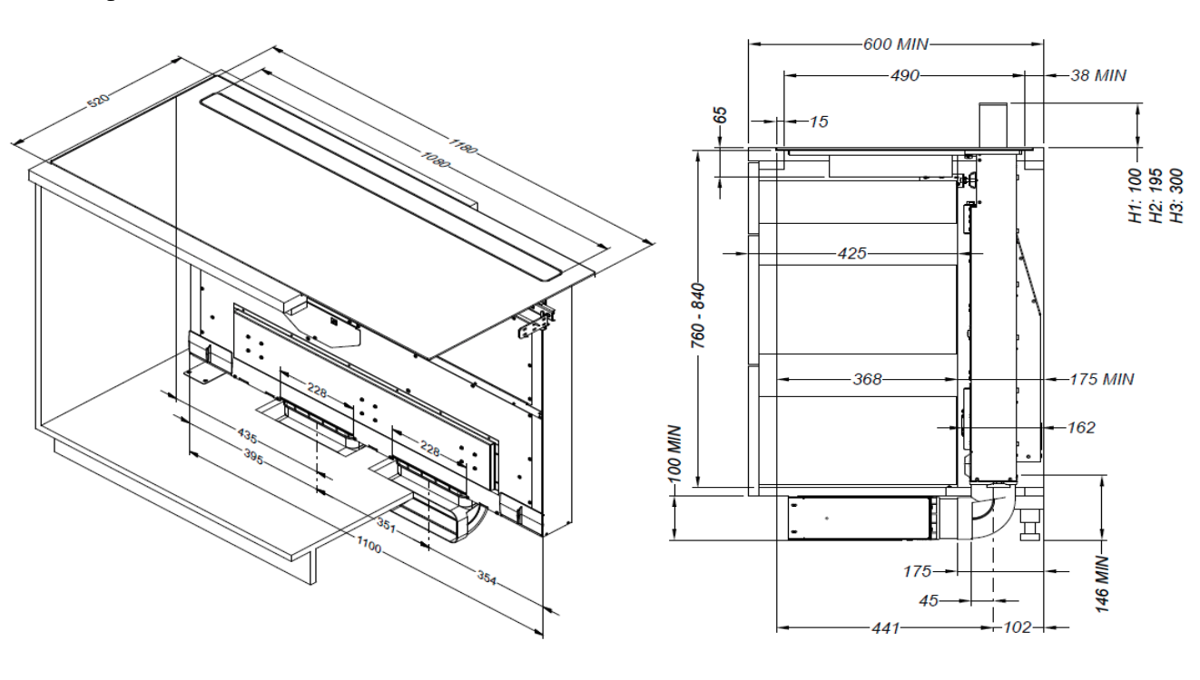 NOVY 42120-G1 table de cuisson avec hotte integrée - 120cm