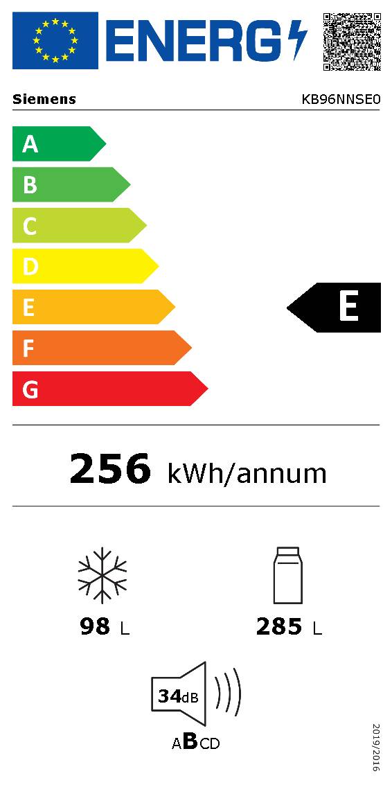 SIEMENS KB96NNSE0 IQ100 combiné réfrigérateur-congélateur - 194cm