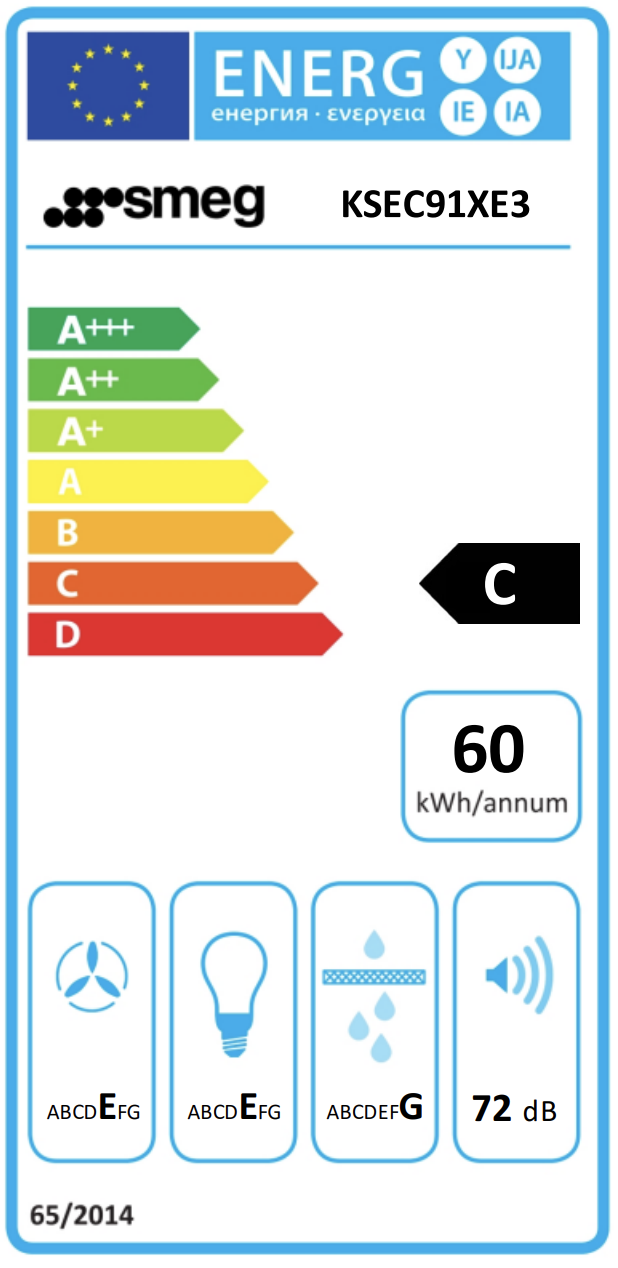 SMEG KSEC91XE3 hotte sous-encastrable - 90cm
