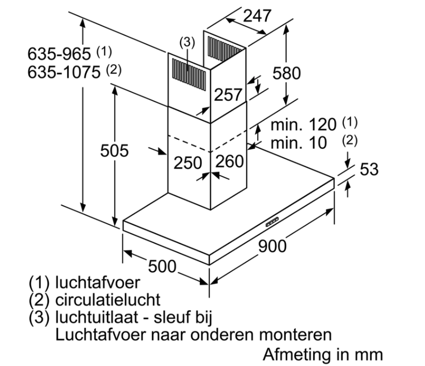 BOSCH DWB96BC50M SERIE 2 hotte décorative - 90cm