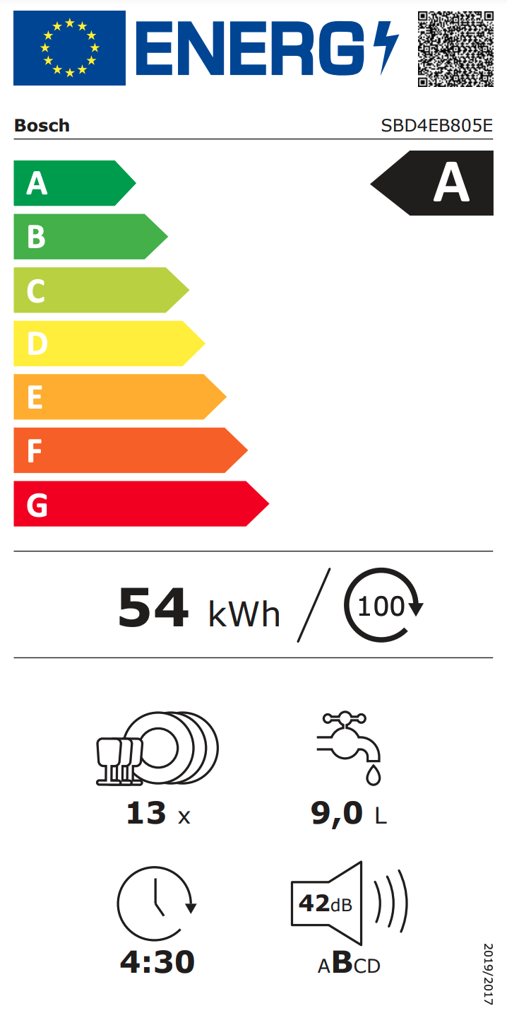 BOSCH SBD4EB805E Serie 4 lave-vaisselle entièrement intégrable