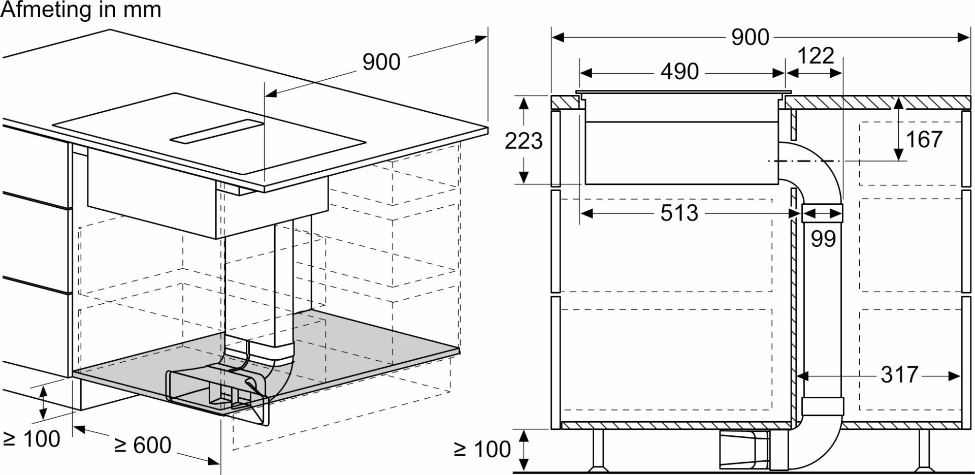 BOSCH PVS69BB16E table de cuisson avec hotte integrée - 60cm