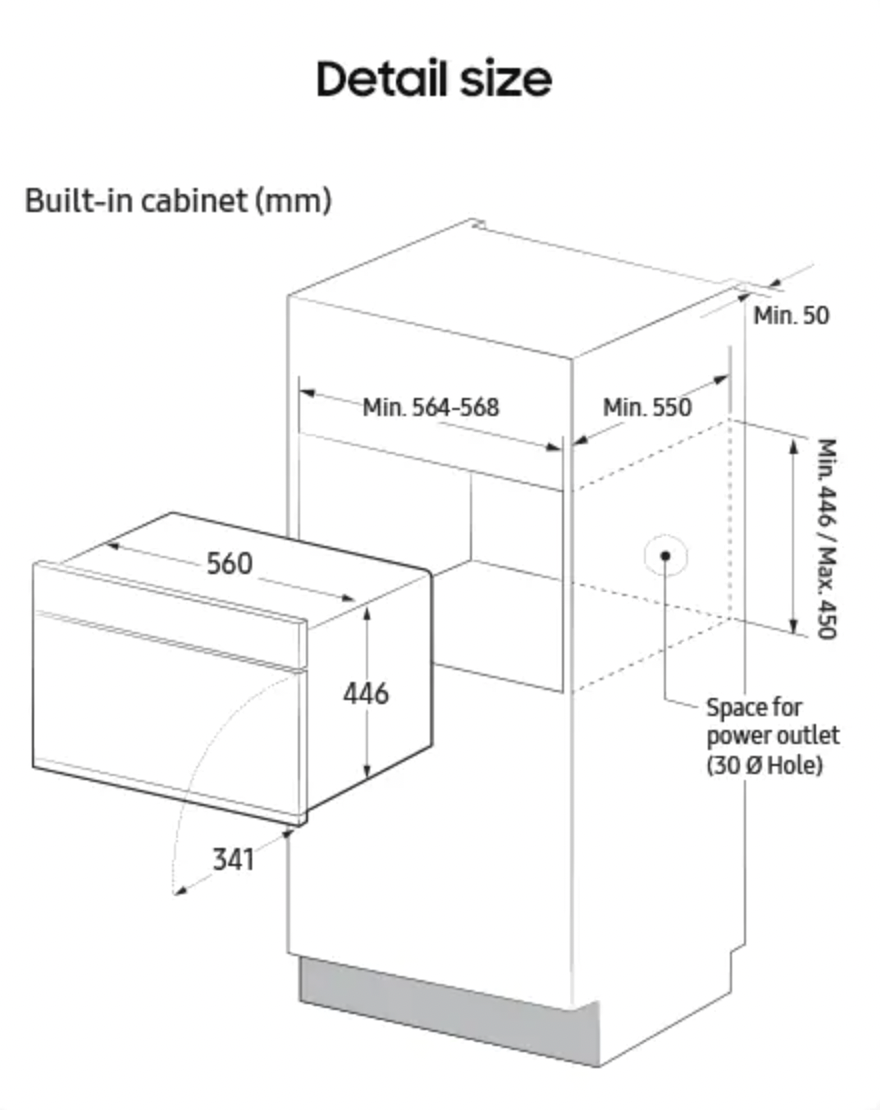 SAMSUNG NQ5B4553FBB four à micro-ondes - combi - 45cm
