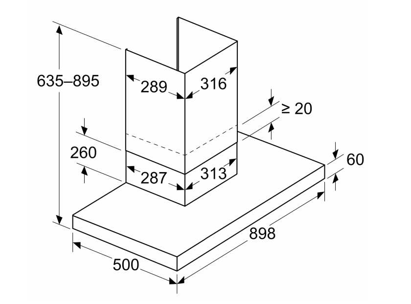BOSCH DWB93BC30 hotte décorative - 90cm
