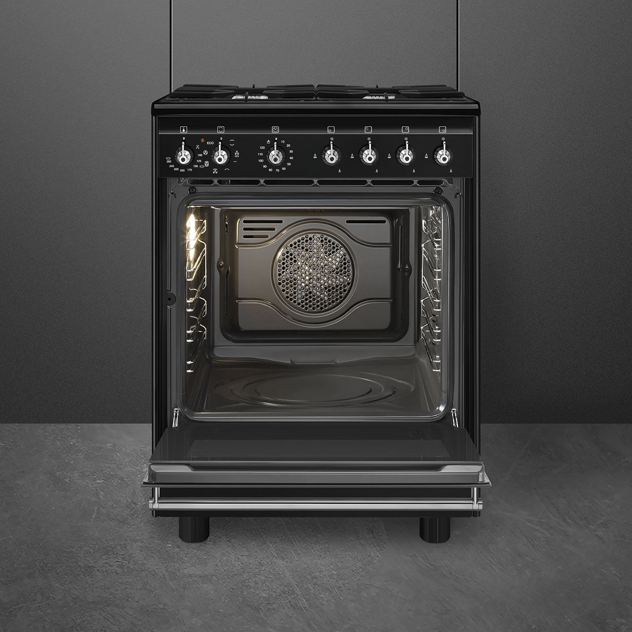 SMEG CX61GMBL cuisinière avec taque à gaz - 60cm