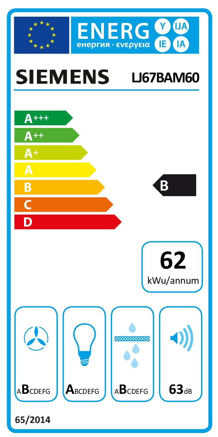 SIEMENS LJ67BAM60 IQ500 groupe d'extraction - 60cm
