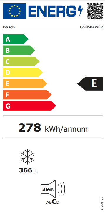 BOSCH GSN58AWEV SERIE 6 congélateur pose-libre - 191cm