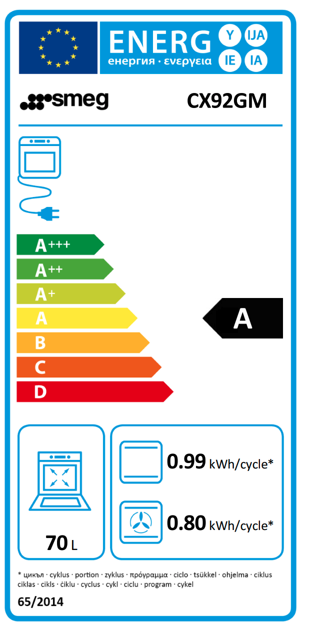 SMEG CX92GM cuisinière avec taque à gaz - 90cm