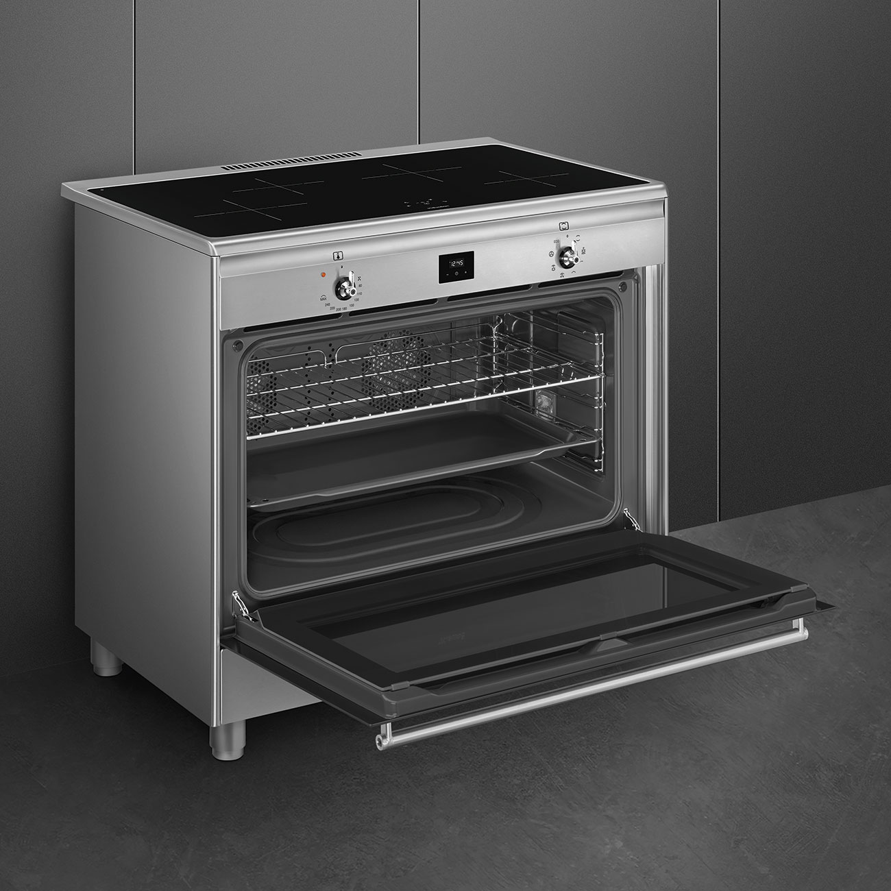 SMEG CG90CIXT cuisinière avec taque à induction - 90cm