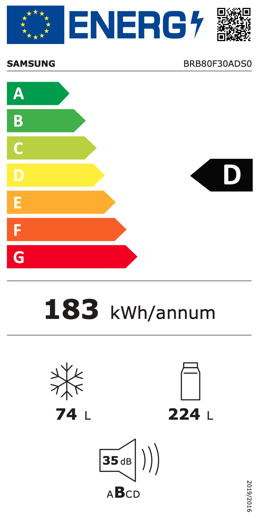 SAMSUNG BRB80F30ADS0EF combiné réfrigérateur-congélateur - 194cm