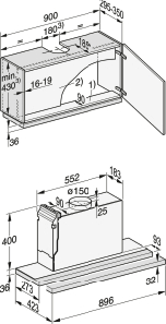 MIELE DAS2920EDST hotte téléscopique - 90cm