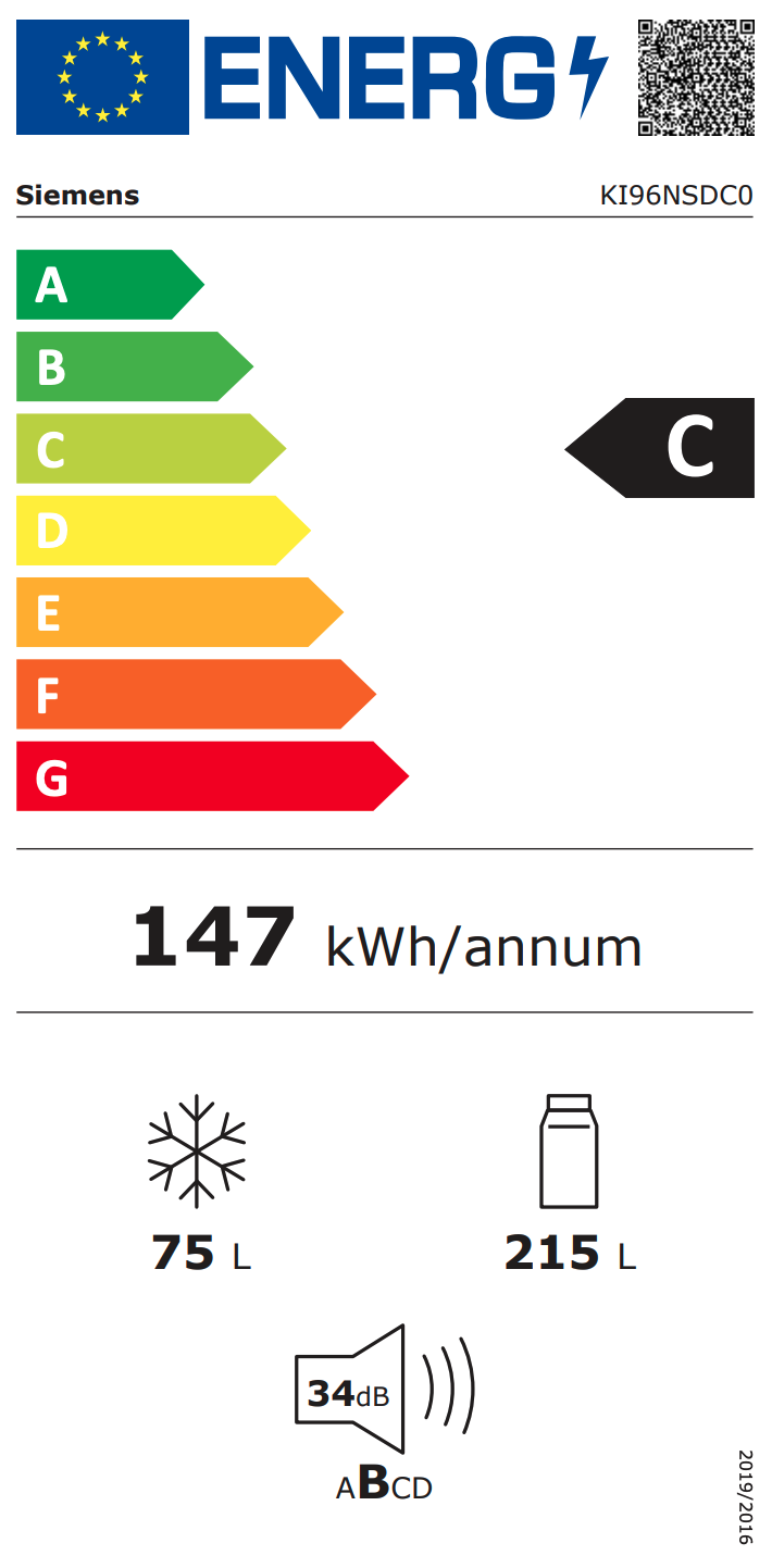 SIEMENS KI96NSDC0 combiné réfrigérateur-congélateur - 194cm