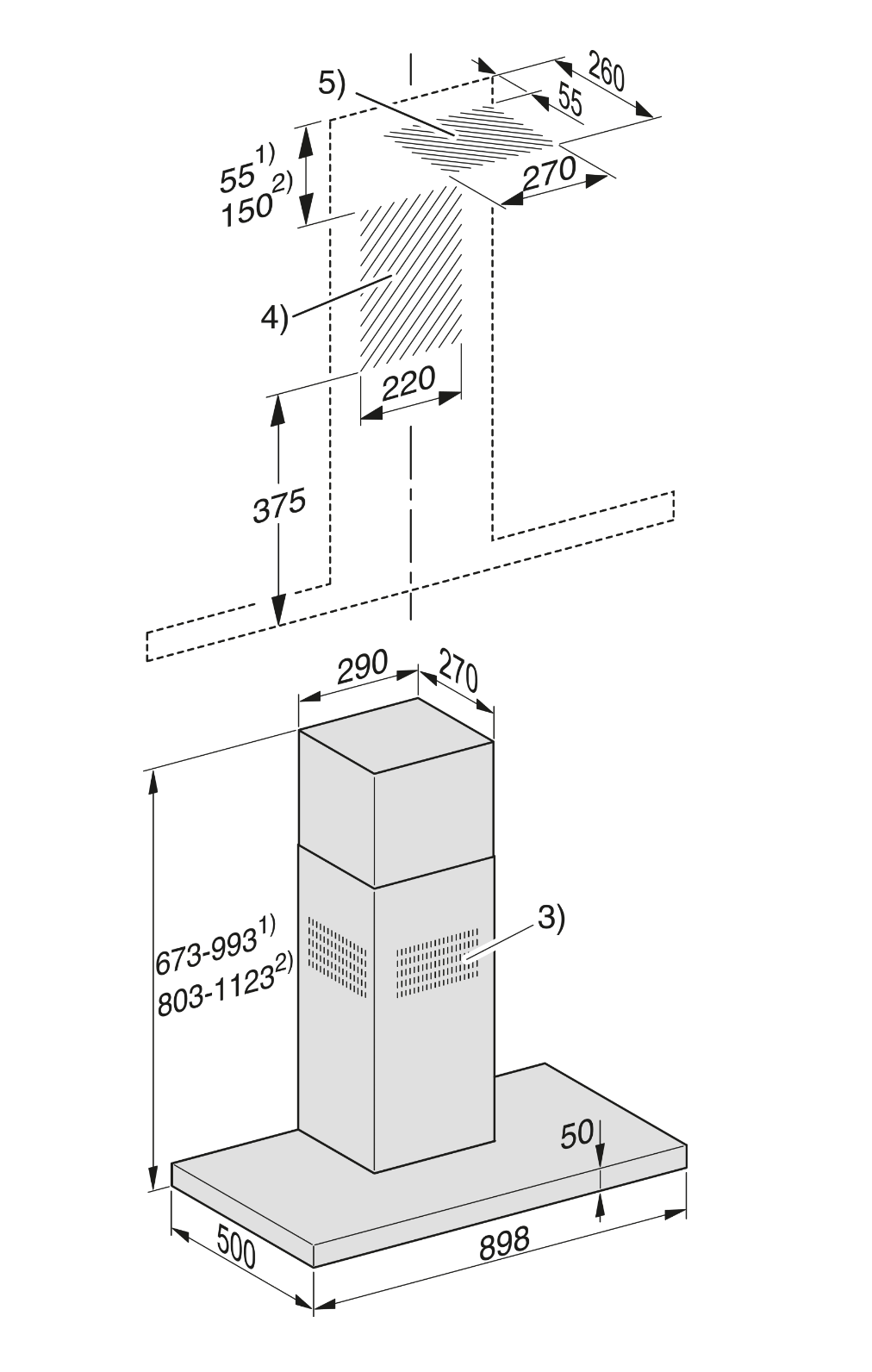 MIELE DAW1920ACTIVEEDST hotte décorative - 90cm