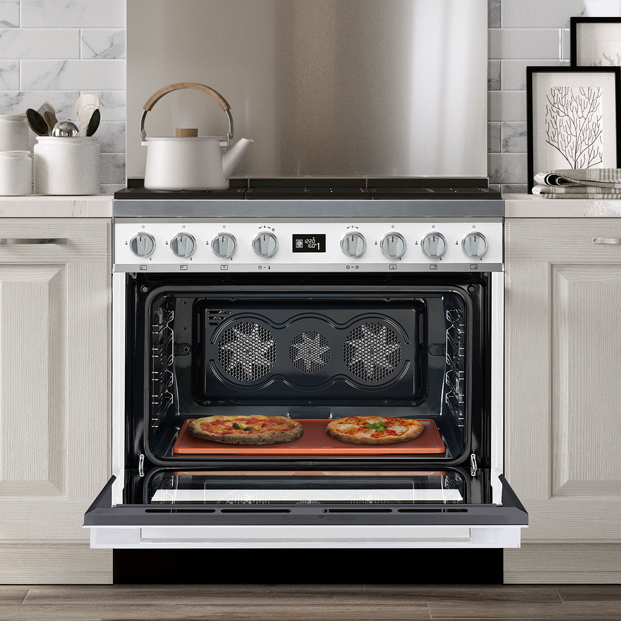SMEG CPF9GPWH cuisinière avec taque à gaz - 90cm