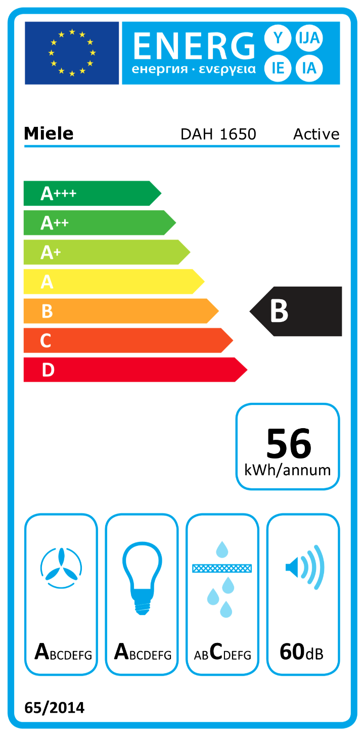 MIELE DAH1650OBSW hotte murale - 60cm