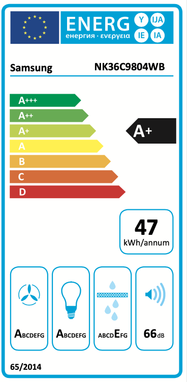 SAMSUNG NK36C9804WB/UR hotte murale - 90cm
