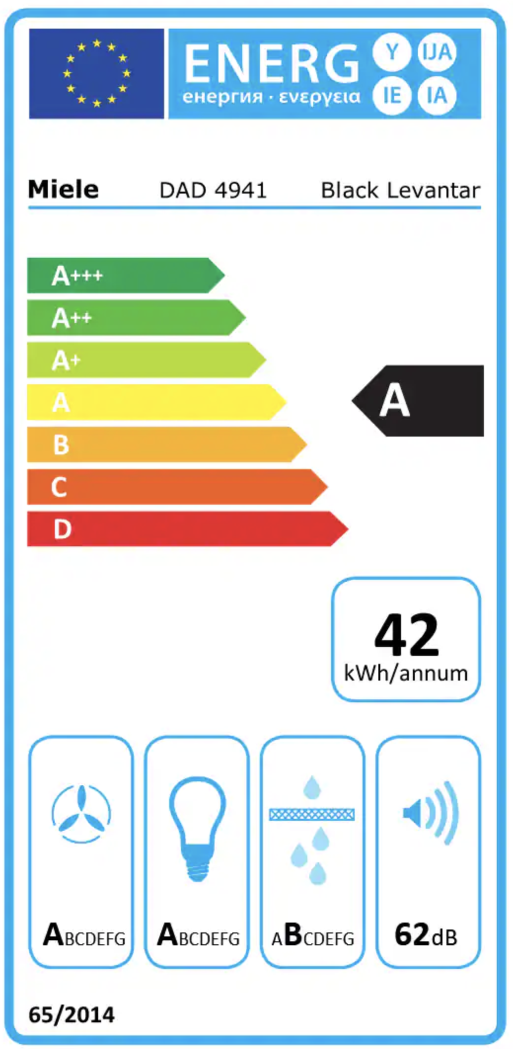 MIELE DAD4941MASW hotte plan de travail - 90cm