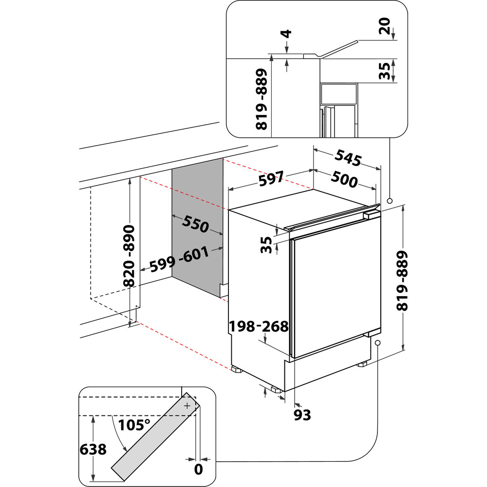 WHIRLPOOL WBUFZ011 congélateur sous-encastrable