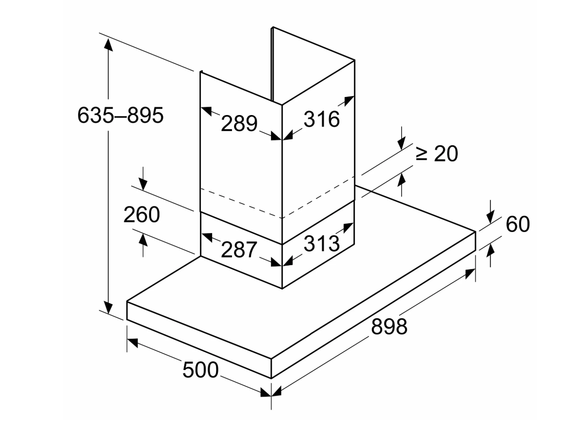 BOSCH DWB95CC30 hotte décorative - 90cm