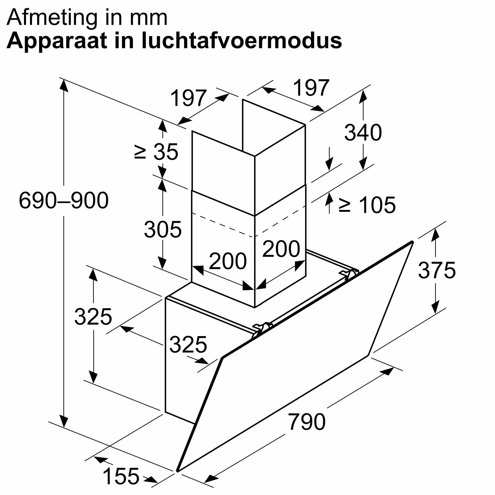 BOSCH DWK85DK60 SERIE 2 hotte murale - 80cm
