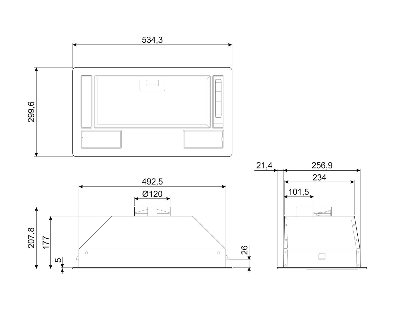 SMEG KSG52HE groupe d'extraction - 54cm