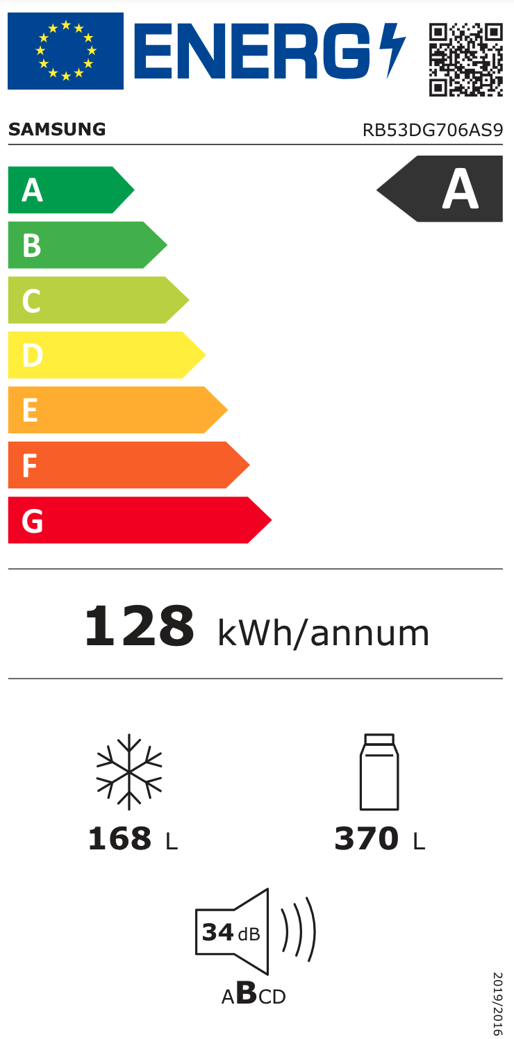 SAMSUNG RB53DG706AS9EF combiné réfrigérateur-congélateur - 203cm