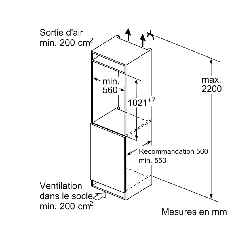 SIEMENS KI31RNSE0 IQ100 réfrigérateur sans surgélateur - 102cm