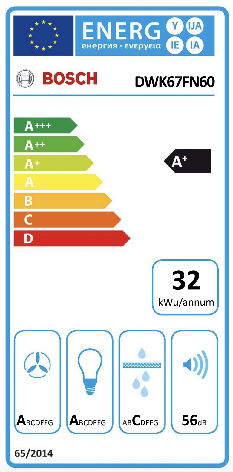 BOSCH DWK67FN60 SERIE 4 hotte murale - 60cm