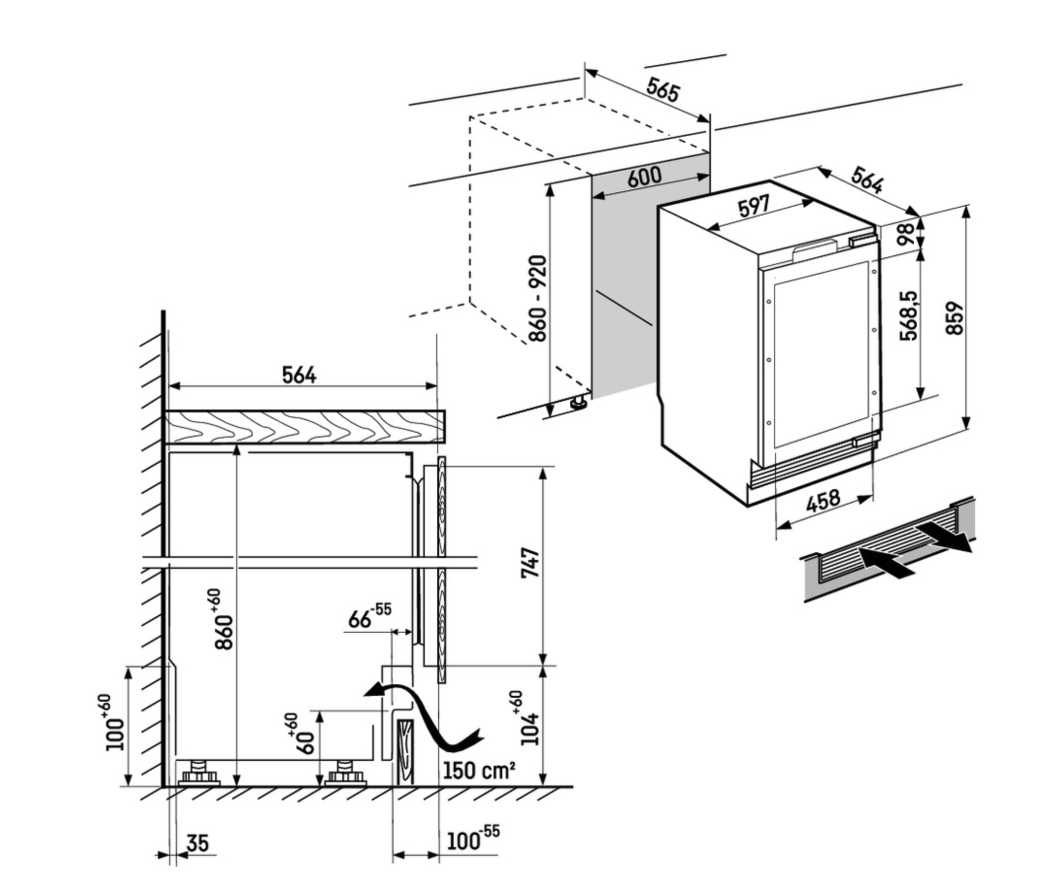 LIEBHERR UBCPR376I20 réfrigérateur sous-encastable
