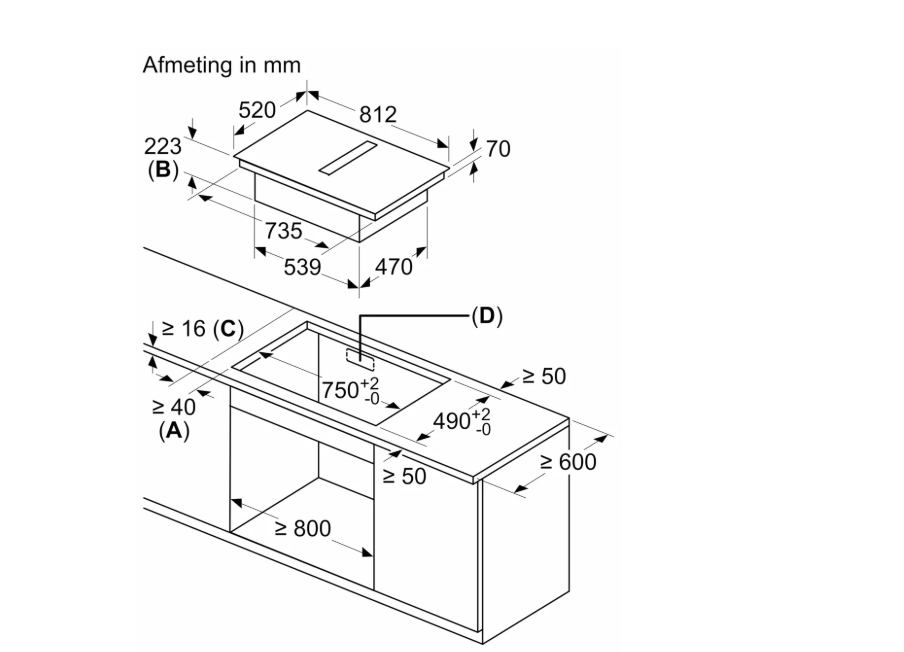 BOSCH PVQ89BH26E table de cuisson avec hotte integrée - 80cm