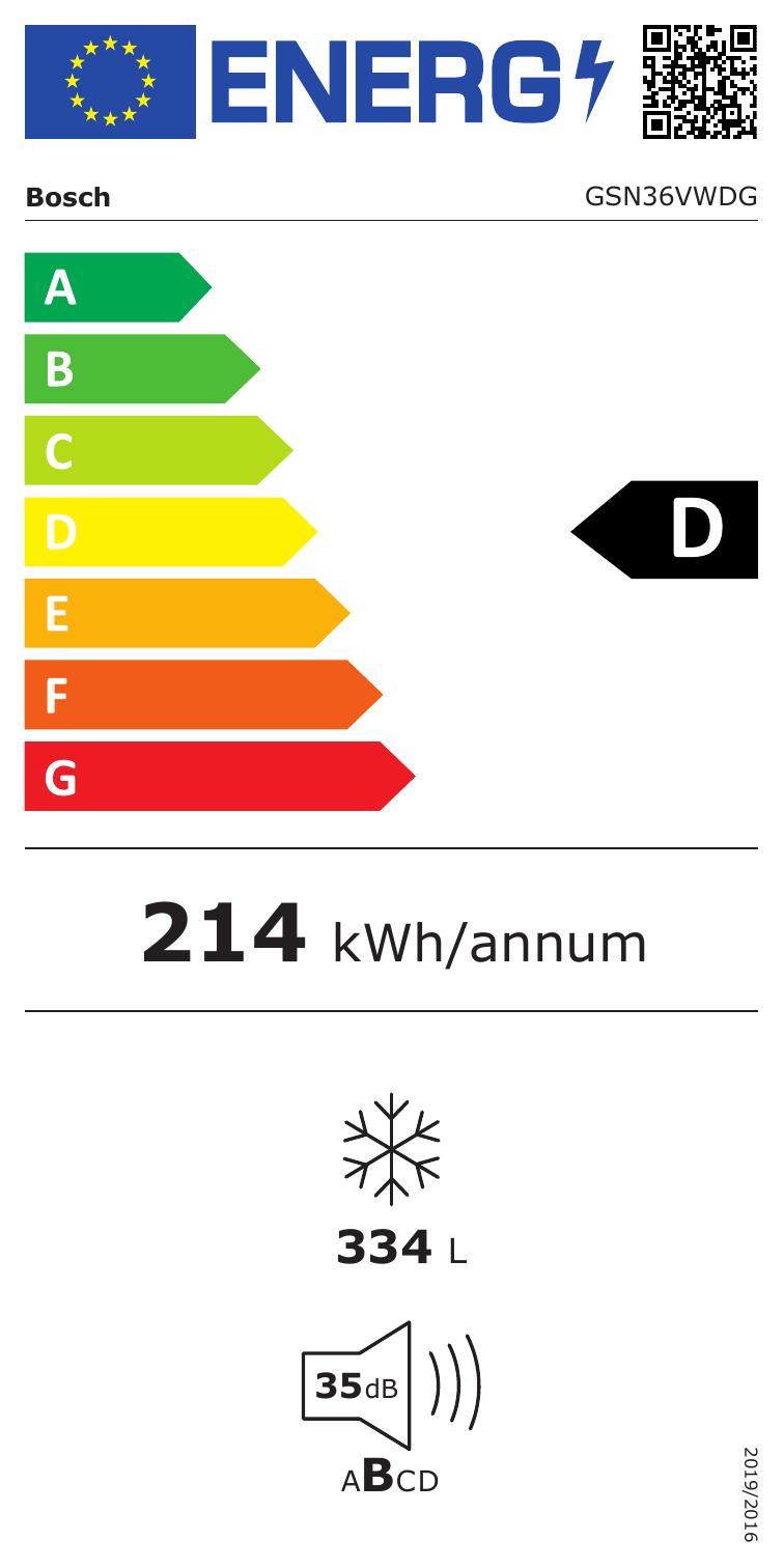 BOSCH GSN36VWDG congélateur pose libre